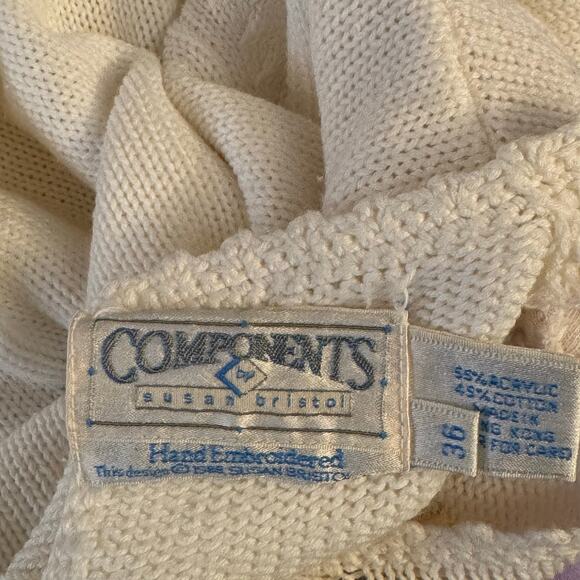 Vtg Components by Susan Bristol Hand Embroidered Floral Pullover Sweater - Picture 6 of 7